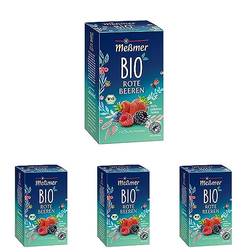 Meßmer Bio Rote Beeren | 100% natürliche Zutaten | 20 Teebeutel | Vegan | Glutenfrei | Laktosefrei (Packung mit 4) von Meßmer
