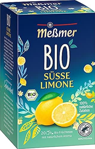 Meßmer Bio Süße Limone | 100% natürliche Zutaten | 20 Teebeutel | Vegan | Glutenfrei | Laktosefrei von Meßmer