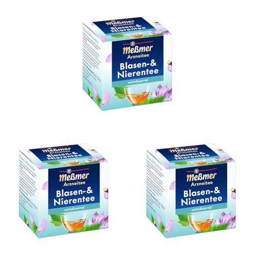 Meßmer Blasen- & Nierentee | entwässernd | 9 Teebeutel | Glutenfrei | Laktosefrei | Vegan (Packung mit 3) von Meßmer