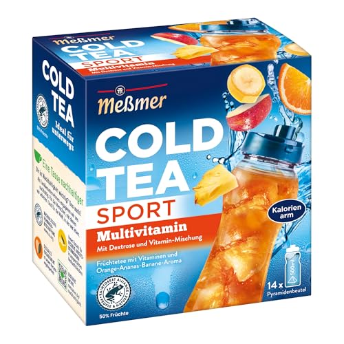 Meßmer Cold Tea Cold Tea Sport Multivitamin | Limited Edition | mit Dextrose und Vitamin-Mischung | 14 Pyramidenbeutel | Glutenfrei | Laktosefrei | Vegan von Meßmer