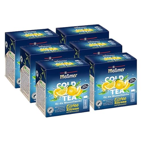 Meßmer Cold Tea Eistee Zitrone 6er Pack | Sommertee | Kaltaufguss | 6 x 14 Pyramidenbeutel von Meßmer