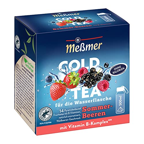Meßmer Cold Tea Sommer-Beere | 14 Pyramidenbeutel | Glutenfrei | Laktosefrei | Vegan von Meßmer