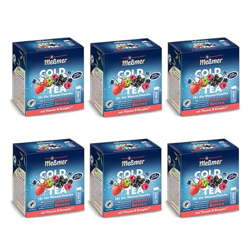 Meßmer Cold Tea Sommer-Beere | 6er Pack mit 84 Pyramidenbeuteln | Glutenfrei | Laktosefrei | Vegan von Meßmer