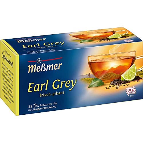 Meßmer Earl Grey (aromatisiert) | frisch-pikant | 25 Teebeutel | Vegan | Glutenfrei | Laktosefrei von Meßmer