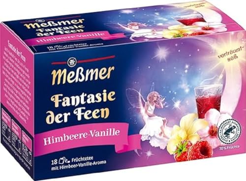 Meßmer Fantasie der Feen | Himbeere-Vanille | 18 Teebeutel | Vegan | Glutenfrei | Laktosefrei von Meßmer