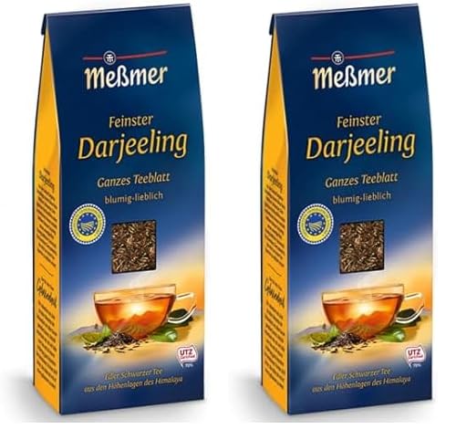 Meßmer Feinster Darjeeling | Ganzes Teeblatt | 150 g | blumig-lieblich | Vegan | Glutenfrei | Laktosefrei (Packung mit 2) von Meßmer