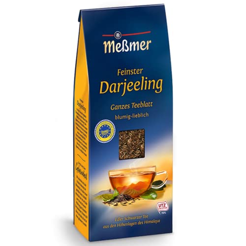 Meßmer Feinster Darjeeling | Ganzes Teeblatt | 150 g | blumig-lieblich | Vegan | Glutenfrei | Laktosefrei von Meßmer