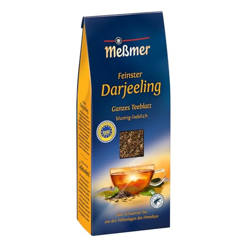 Meßmer Feinster Darjeeling | Ganzes Teeblatt | 150 g | blumig-lieblich | Vegan | Glutenfrei | Laktosefrei von Meßmer