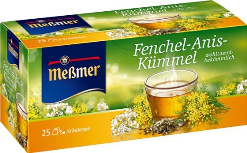 Meßmer Fenchel/Anis/Kümmel 25 TB, 4er Pack (4 x 50 g Packung) von Meßmer