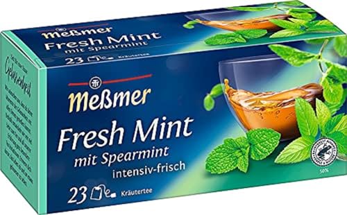 Meßmer Fresh Mint mit Spearmint | 23 Teebeutel | Intensiv-frisch | Vegan | Glutenfrei | Laktosefrei von Meßmer