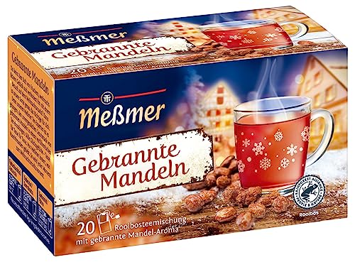 Meßmer Gebrannte Mandeln | Rooibosteemischung mit gebrannte Mandel-Aroma| 20 Teebeutel | Vegan | Glutenfrei | Laktosefrei von Meßmer