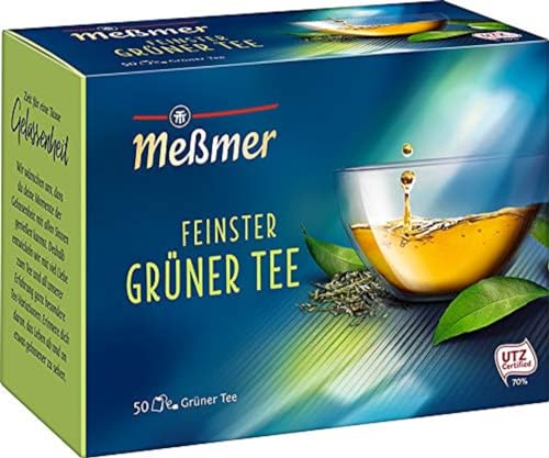 Meßmer Feinster Grüner Tee | 50 Teebeutel | Vegan | Glutenfrei | Laktosefrei | 50 Stück (1er Pack) von Meßmer