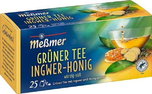 Meßmer Grüner Tee Ingwer Honig | 25 Teebeutel | Vegan | Glutenfrei | Laktosefrei von Meßmer