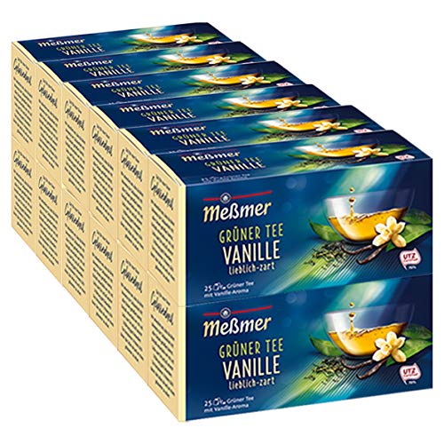 Meßmer Grüner Tee Vanille, 12er Pack (12 x 25 x 1,75 g Packung) von Meßmer