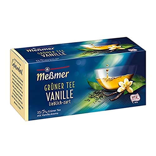 Meßmer Grüner Tee Vanille | 25 Teebeutel | Vegan | Glutenfrei | Laktosefrei von Meßmer