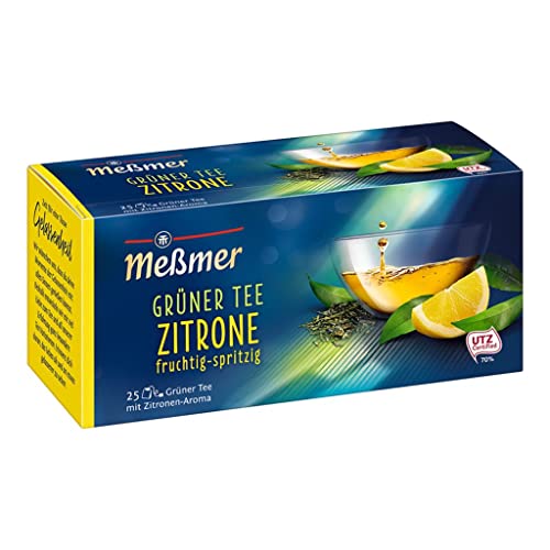Meßmer Grüner Tee Zitrone I 25 Teebeutel I Vegan I Glutenfrei I Laktosefrei von Meßmer