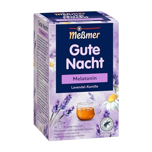 Meßmer Gute Nacht | Melatonin | 16 Teebeutel | Glutenfrei | Laktosefrei | Vegan von Meßmer