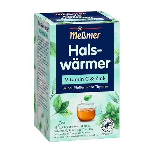 Meßmer Halswärmer | Vitamin C & Zink | 16 Teebeutel | Glutenfrei | Laktosefrei | Vegan von Meßmer