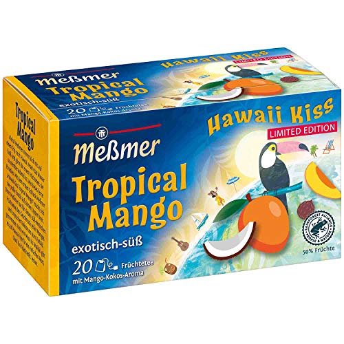 Meßmer Hawaii Kiss | Tropical Mango | 20 Teebeutel | Glutenfrei | Laktosefrei | Vegan von Meßmer