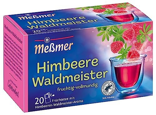 Meßmer Himbeere-Waldmeister | 20 Teebeutel | Vegan | Glutenfrei | Laktosefrei von Meßmer