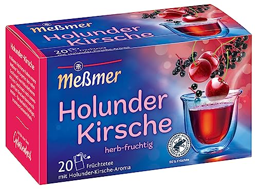 Meßmer Holunder-Kirsche | 20 Teebeutel | Vegan | Glutenfrei | Laktosefrei von Meßmer