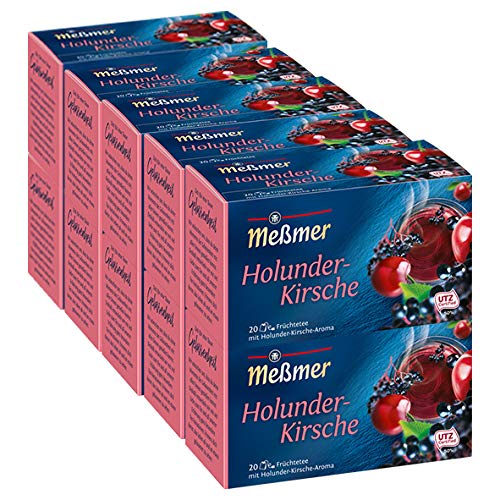 Meßmer Holunder- Kirsche Tee, 10er Pack (10 x 20 x 2,5 g Packung) von Meßmer