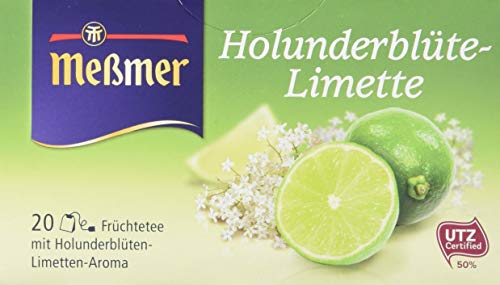 Meßmer Holunderblüte-Limette, 20 Beutel, 10er Pack (10 x 50 g) von Meßmer