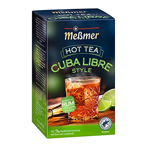 Meßmer Hot Tea Cuba Libre Style | mit 7% echtem Alkohol verfeinert | unter 0,5 vol% im zubereiteten Teeaufguss | 18 Teebeutel | Glutenfrei | Laktosefrei | Vegan von Meßmer