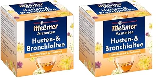 Meßmer Husten- und Bronchialtee | hustenlösend & lindernd | 9 Teebeutel | Glutenfrei | Laktosefrei | Vegan (Packung mit 2) von Meßmer
