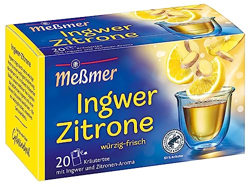 Meßmer Ingwer-Zitrone | 20 Teebeutel | Vegan | Glutenfrei | Laktosefrei von Meßmer