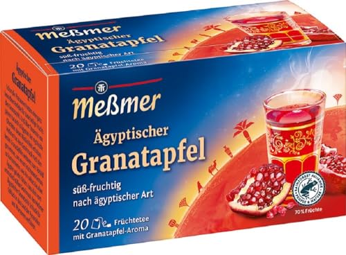 Meßmer Ländertee | Ägyptischer Granatapfel Tee | 20 Teebeutel | Glutenfrei | Laktosefrei von Meßmer