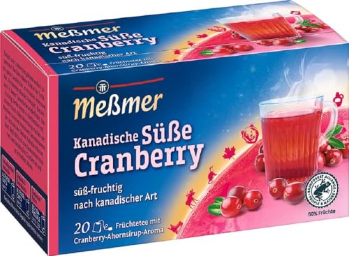 Meßmer Ländertee | Kanadische Süße Cranberry | 20 Teebeutel | Glutenfrei | Laktosefrei | Vegan von Meßmer