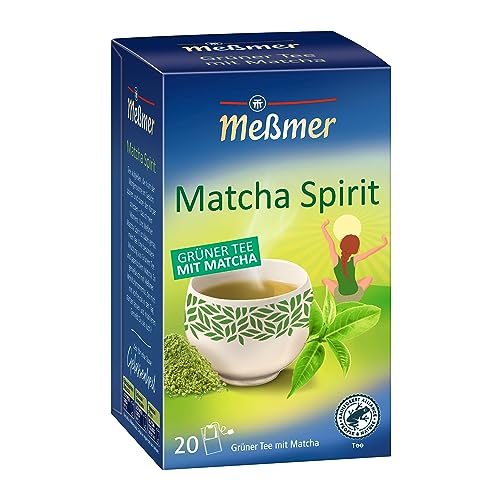 Meßmer MATCHA SPIRIT, Grüner Tee mit Matcha, 20 Teebeutel, Vegan, Glutenfrei, Laktosefrei von Meßmer