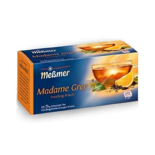 Meßmer Madame Grey (aromatisiert) | fruchtig-frisch | 25 Teebeutel | Vegan | Glutenfrei | Laktosefrei von Meßmer