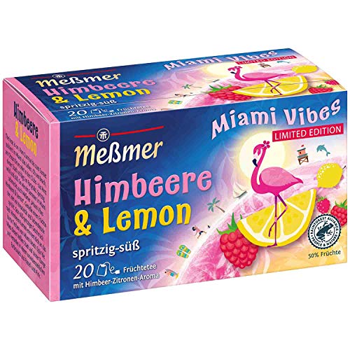Meßmer Miami Vibes | Himbeere & Lemon | 20 Teebeutel | Glutenfrei | Laktosefrei | Vegan von Meßmer