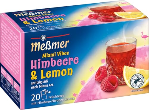 Meßmer Miami Vibes | Himbeere & Lemon | 20 Teebeutel | Glutenfrei | Laktosefrei | Vegan von Meßmer