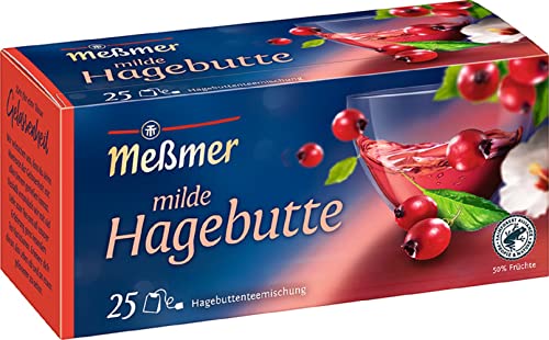 Meßmer Milde Hagebutte, 25 Teebeutel, Vegan, Glutenfrei, Laktosefrei, 75g von Meßmer