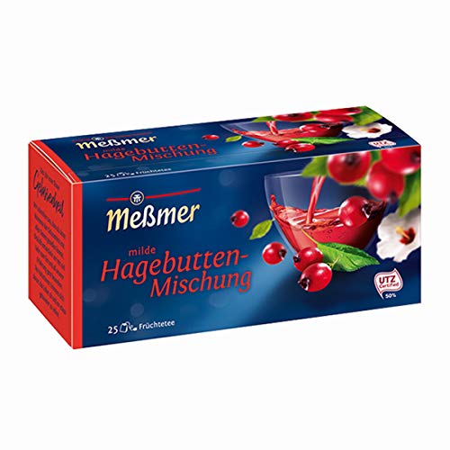 Meßmer Milde Hagebuttenmischung Früchtetee Hibiskus 75g 12er Pack von Meßmer