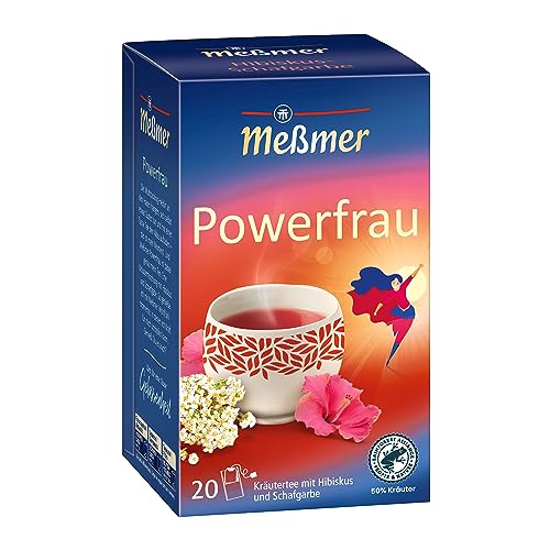 Meßmer POWERFRAU | Hibiskus - Schafgarbe | 20 Teebeutel | Vegan | Glutenfrei | Laktosefrei von Meßmer