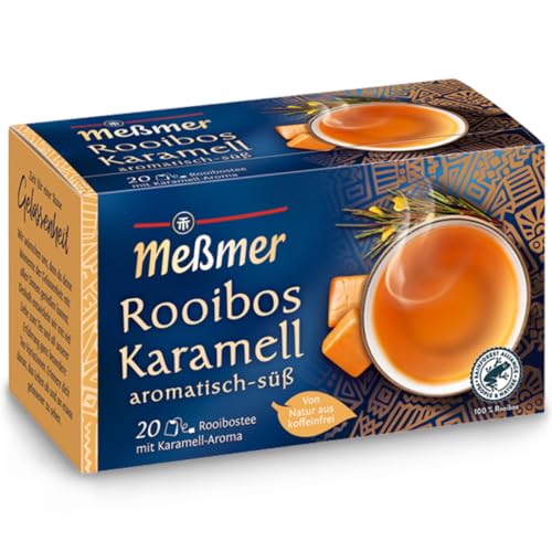 Meßmer Rooibos-Karamell Tee | aromatisiert | 20 Teebeutel | Vegan | Glutenfrei | Laktosefrei | Von Natur aus koffeinfrei von Meßmer