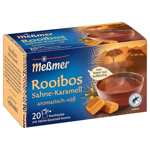 Meßmer Rooibos Sahne-Karamell Tee | aromatisiert | 20 Teebeutel | Vegan | Glutenfrei | Laktosefrei | Von Natur aus koffeinfrei Meßmer Rooibos Sahne-Karamell Tee | aromatisiert | 20 Teebeutel | Vegan | Glutenfrei | Laktosefrei | Von Natur aus koffeinfrei von Meßmer