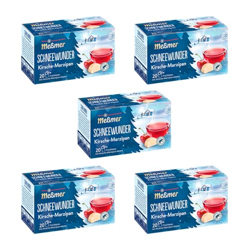 Meßmer Schneewunder mit Kirsche-Marzipan Aroma | 5x Schneewunder Vorteilspaket | 100 Teebeutel | Früchtetee mit Kirsche-Marzipan-Aroma | Glutenfrei | Laktosefrei | Vegan Meßmer Schneewunder mit Kirsche-Marzipan Aroma | 5x Schneewunder Vorteilspaket | 100 Teebeutel | Früchtetee mit Kirsche-Marzipan-Aroma | Glutenfrei | Laktosefrei | Vegan von Meßmer
