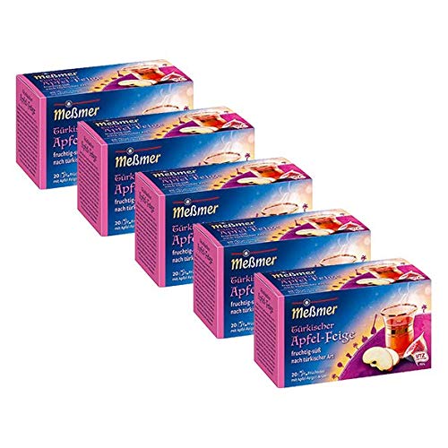 Meßmer Türkischer Bayram, APfel-Feige 20 Teebeutel, 5er Pack (5 x 50 g Packung) von Meßmer