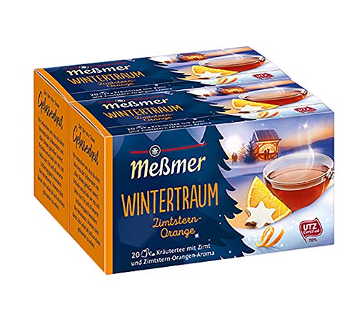 Meßmer Wintertraum, Zimtstern/Orange 20 TB, 2er Pack (2 x 40 g Packung) von Meßmer