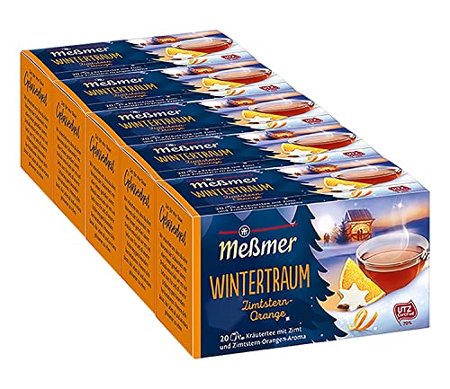 Meßmer Wintertraum Zimtstern/ Orange 20 Teebeutel, 5er Pack (5 x 40 g) von Meßmer