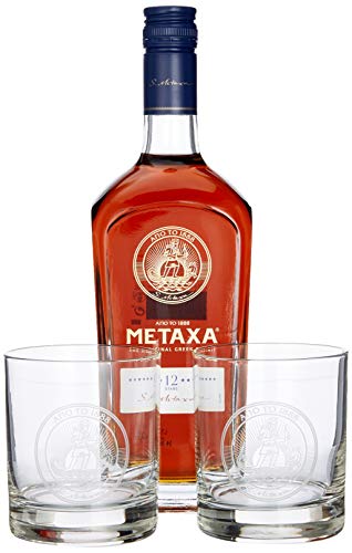 Metaxa 12 Sterne im Geschenkset mit 2 Gläsern (1 x 0.7 l) von Metaxa