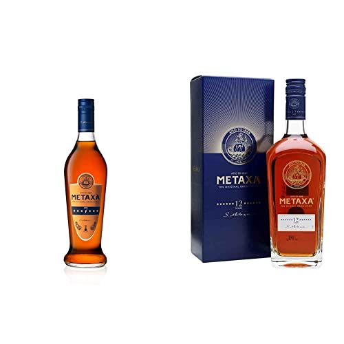 Metaxa 12 Sterne mit 40% vol., Einzigartiger Brandy aus Griechenland (1 x 0,7l) & 7 Sterne mit 40% vol., Einzigartiger Brandy aus Griechenland (1 x 0,7l) von Metaxa