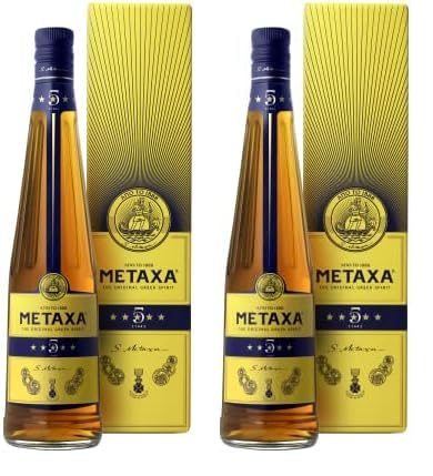Metaxa 5 Sterne mit 38% vol. | Einzigartiger Brandy aus Griechenland (1 x 0,7l) (Packung mit 2) von Metaxa