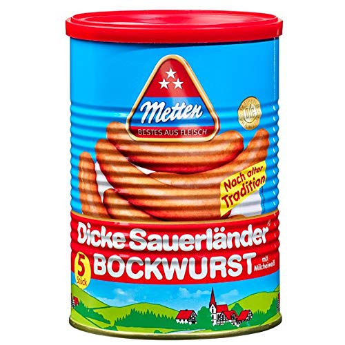 Metten Dicke Sauerländer Bockwurst 500g (5x100g) SPARPACK 12 Stück von Metten