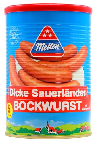 Metten Dicke Sauerländer Bockwurst 500g (5x100g) SPARPACK 12 Stück von Metten